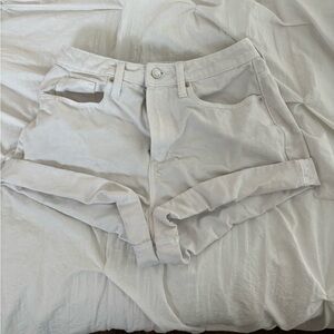 White jean shorts